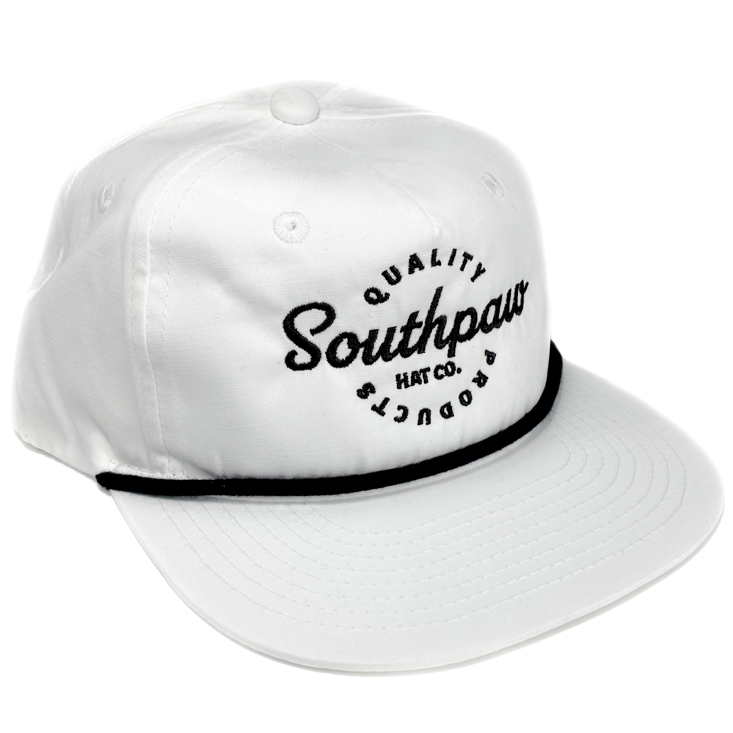 Rope Hat - White (Black Logo)