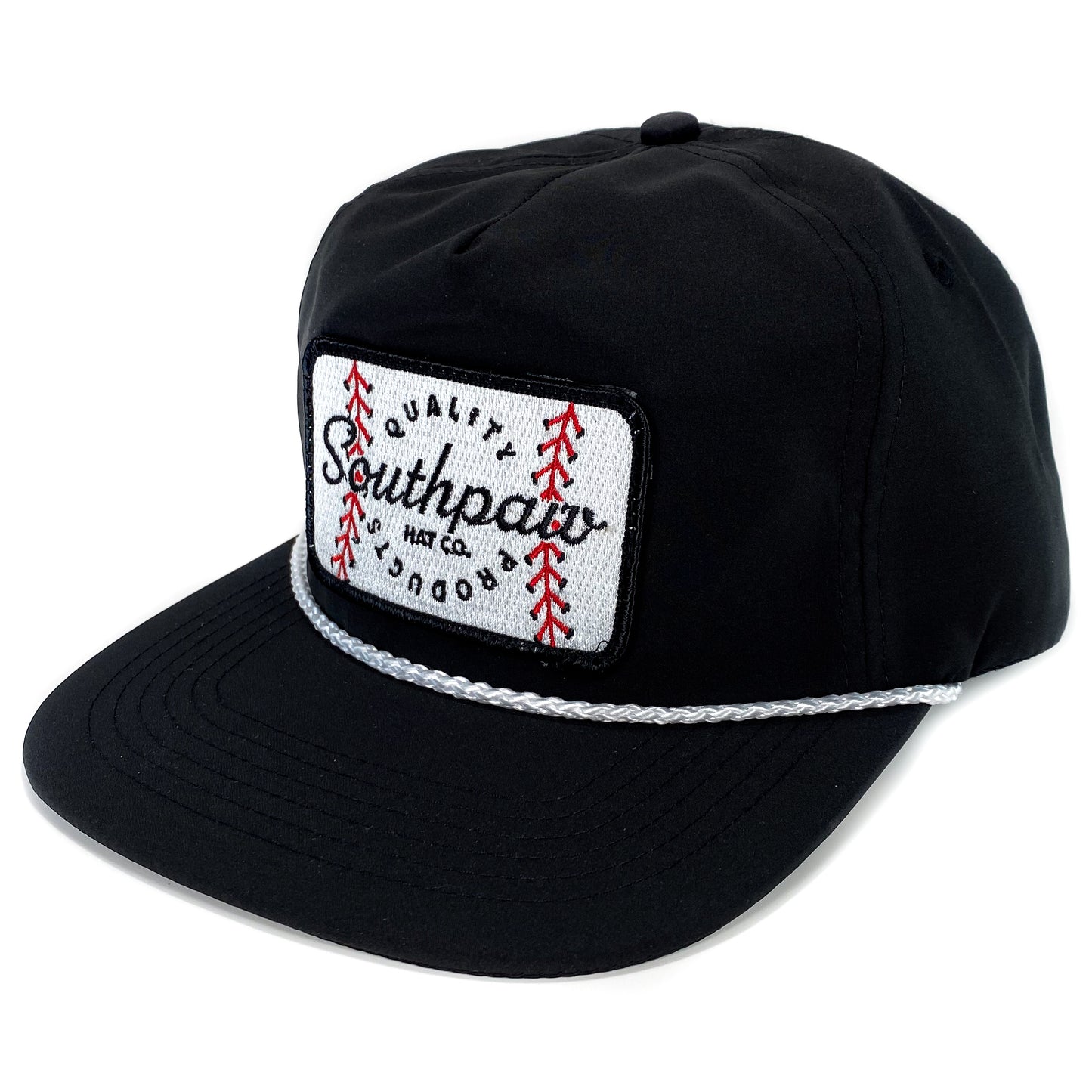 Southpaw Baseball Seam Patch Classic Rope Snapback Hat | Black