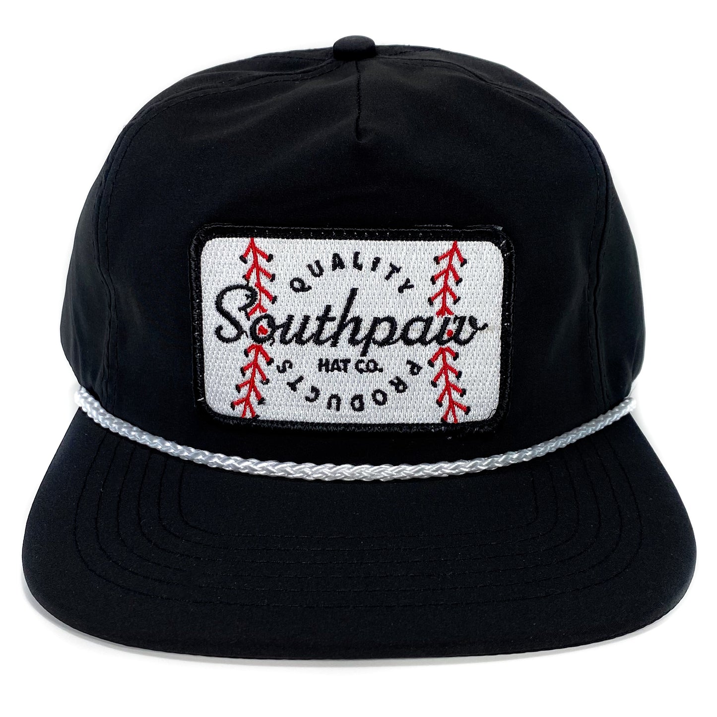 Southpaw Baseball Seam Patch Classic Rope Snapback Hat | Black