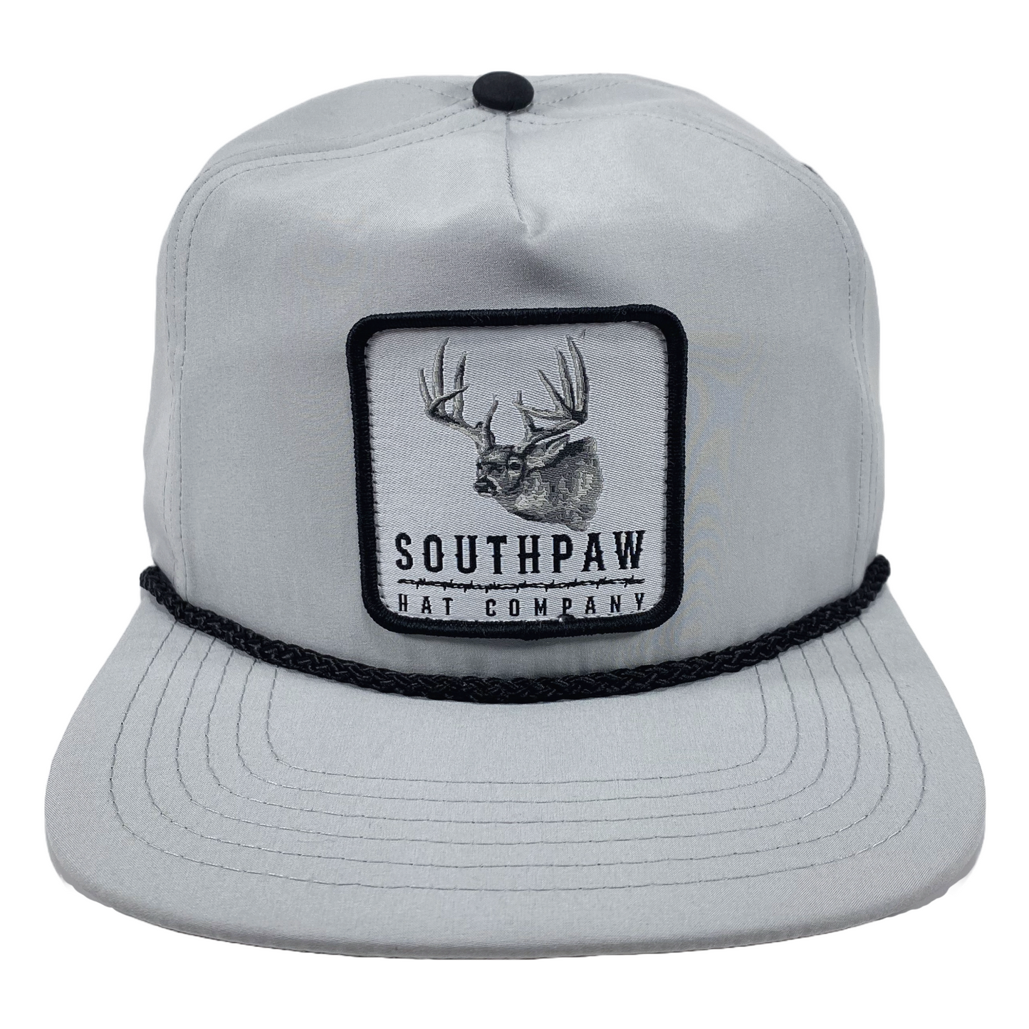 Southpaw Native Texas Whitetail Patch Classic Rope Snapback Hat | Grey