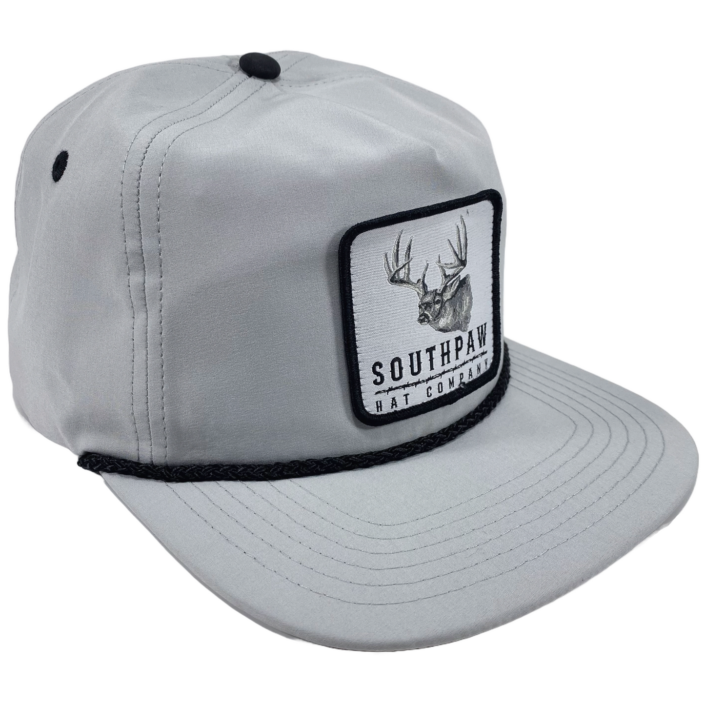 Southpaw Native Texas Whitetail Patch Classic Rope Snapback Hat | Grey