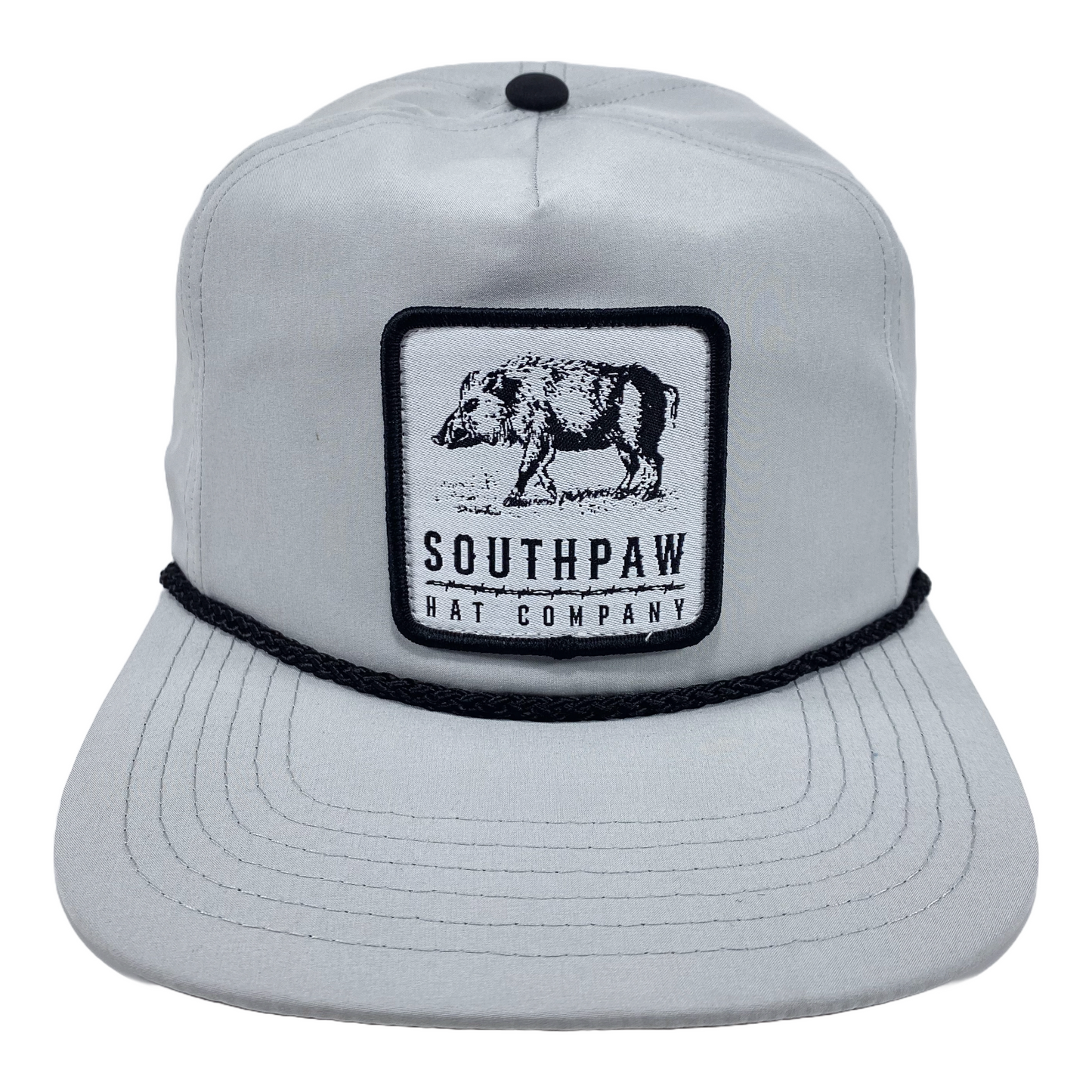 Southpaw Native Texas Hog Patch Classic Rope Snapback Hat | Grey